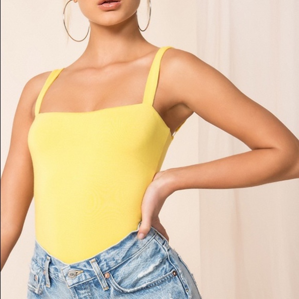 superdown Revolve Yellow Bodysuit